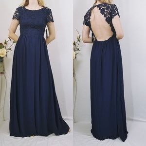 Lulu's The Greatest Navy Blue Lace Maxi Dress